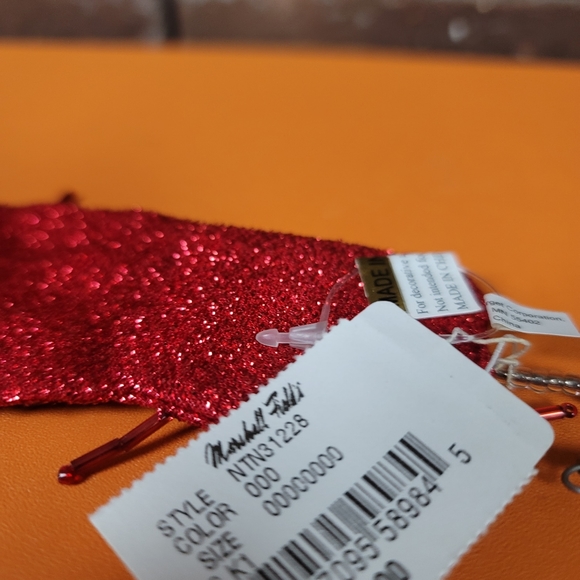 Marshall Fields vintage NWT red flapper dress Christmas ornament beaded - Picture 4 of 6